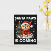 Pomeranian Kerstboom Decoraties Hond Liefhebber Xm Kaart (Gele Bloem)