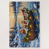 Pomeranian Kerstboot Vakantie Legpuzzel (Verticaal)