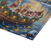 Pomeranian Kerstboot Vakantie Snijplank (Hoek)