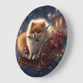 Pomeranian Kerstfeest Geborsteld Grote Klok (Hoek)
