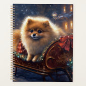 Pomeranian Kerstfeest Geborsteld Planner (Voorkant)