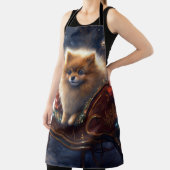 Pomeranian Kerstfeest Geborsteld Schort (Insitu)