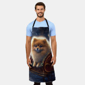 Pomeranian Kerstfeest Geborsteld Schort (Gedragen)