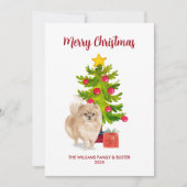Pomeranian Kerstkaart (Voorkant)