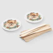 Pomeranian Kerstkrans Feestelijke Pup Handwaaier (Niet-gemonteerd)