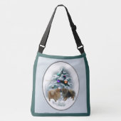 Pomeranian Kerstmis Crossbody Tas (Voorkant)
