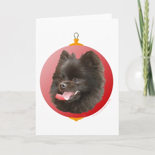Pomeranian Kerstmis Feestdagen Kaart (Voorkant)
