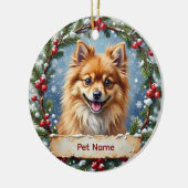 Pomeranian Kerstmis Keramisch Ornament (Links)