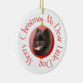 Pomeranian Kerstmis Keramisch Ornament (Rechts)