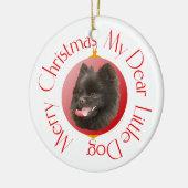 Pomeranian Kerstmis Keramisch Ornament (Links)