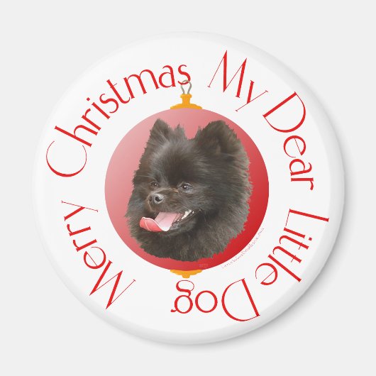 Pomeranian Kerstmis Magneet (Voorkant)