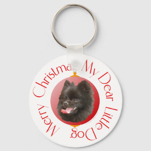 Pomeranian Kerstmis Sleutelhanger