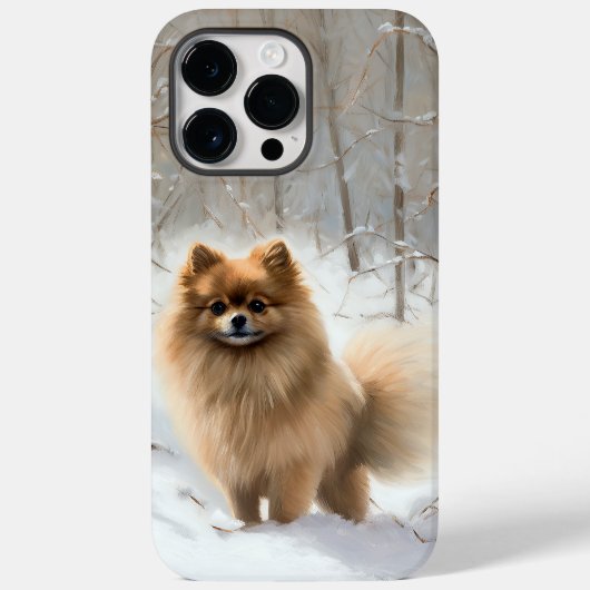 Pomeranian Laat het Sneeuwen Kerstmis Case-Mate iPhone Case (Achterkant)