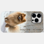 Pomeranian Laat het Sneeuwen Kerstmis Case-Mate iPhone Case (Achterkant (horizontaal))