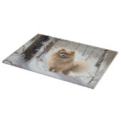 Pomeranian Laat het Sneeuwen Kerstmis Snijplank (Hoek)