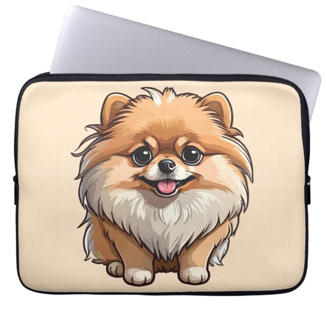 Pomeranian Laptop Sleeve (Voorkant)