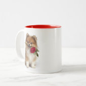 Pomeranian Liefde Tweekleurige Koffiemok (Voorkant links)