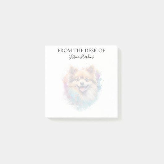 Pomeranian Liefhebber Geborduurde Hond Post-it® Notes (Voorkant)