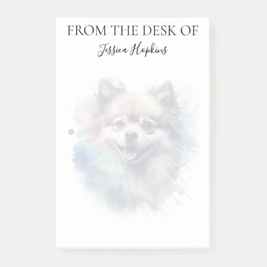 Pomeranian Liefhebber Geborduurde Hond Post-it® Notes (Voorkant)