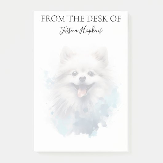 Pomeranian Liefhebber Geborduurde Hond Post-it® Notes (Voorkant)