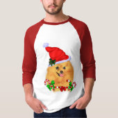 Pomeranian Liefhebbers Kerstmis T-shirt (Voorkant)