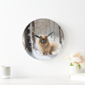 Pomeranian liet het sneeuwKerstmis Grote Klok (Huis)