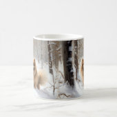 Pomeranian liet het sneeuwKerstmis Koffiemok (Center)