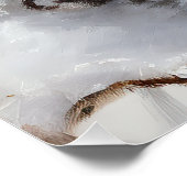 Pomeranian liet het sneeuwKerstmis Perfect Poster (Hoek)