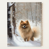Pomeranian liet het sneeuwKerstmis Planner (Achterkant)