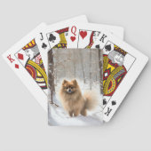 Pomeranian liet het sneeuwKerstmis Pokerkaarten (Achterkant)