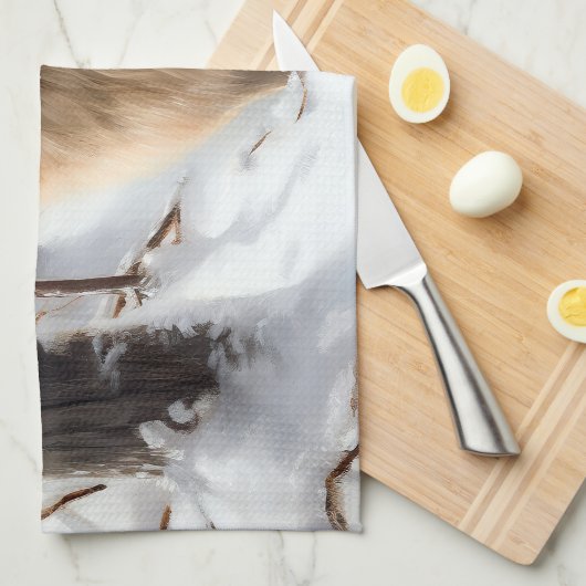 Pomeranian liet het sneeuwKerstmis Theedoek (Quarter Fold)