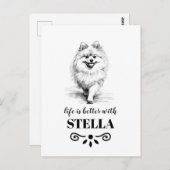 Pomeranian Life is beter met aangepaste hondennaam Briefkaart (Voorkant / Achterkant)