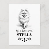 Pomeranian Life is beter met aangepaste hondennaam Briefkaart (Voorkant)