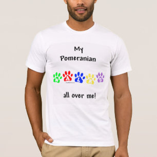 Pomeranian loopt over me heen t-shirt