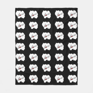 Pomeranian Love Fleece Deken