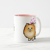 Pomeranian Love Tweekleurige Koffiemok (Voorkant rechts)