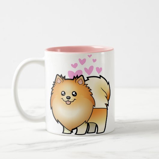 Pomeranian Love Tweekleurige Koffiemok (Links)