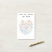 Pomeranian Lover Monogrammed Dog  Post-it® Notes (Op bureau)