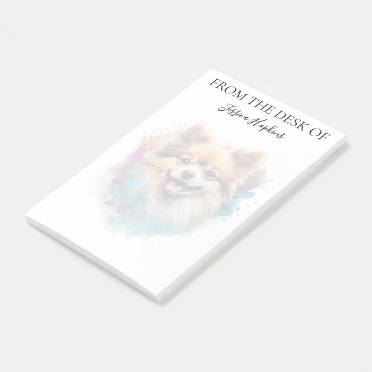Pomeranian Lover Monogrammed Dog Post-it® Notes (Schuin)