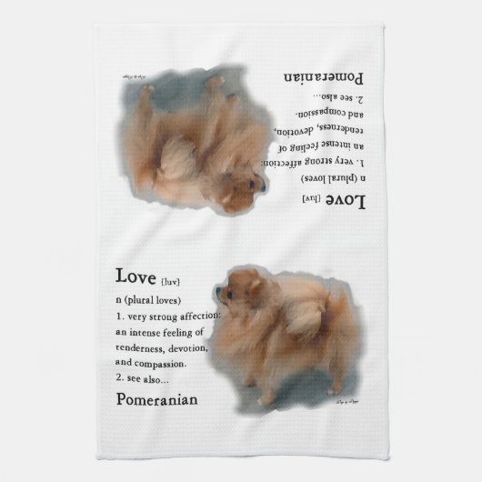 Pomeranian Lovers Gifts Theedoek (Verticaal)