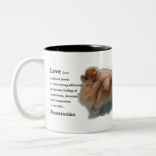 Pomeranian Lovers Gifts Tweekleurige Koffiemok (Links)