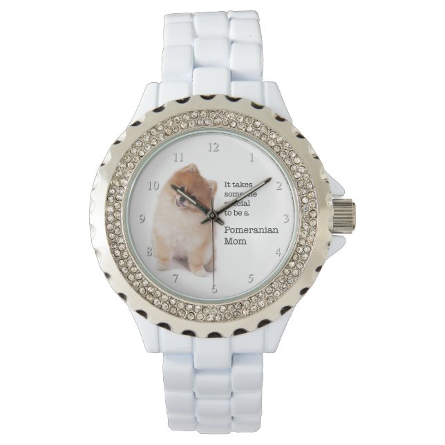 Pomeranian Mam Watch Horloge (Voorkant)