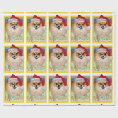 Pomeranian Marley Funny Bad Santa Dog Kerstmis Cadeaupapier (Vlak)