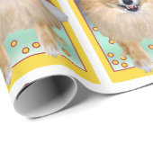 Pomeranian Marley Funny Bad Santa Dog Kerstmis Cadeaupapier (Rol Hoek)