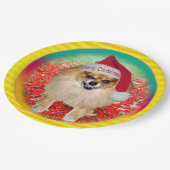 Pomeranian Marley Funny Bad Santa Dog Kerstmis Papieren Bordje (Gekanteld)