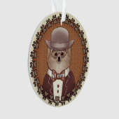 Pomeranian met bril Ornament (voorkant)