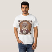 Pomeranian met bril t-shirt (Voorkant volledig)