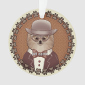 Pomeranian met een bril Ornament (voorkant)