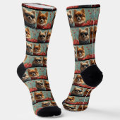 Pomeranian met hartrozen Valentijnsdag Sokken (Gebogen)