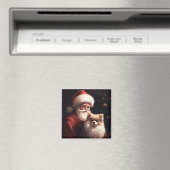 Pomeranian met Kerstman Festive Kerstmis Magneet (Insitu (Vaatwasser))